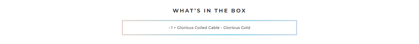 A large marketing image providing additional information about the product Glorious Coiled USB-C Keyboard Cable -Glorious Gold - Additional alt info not provided